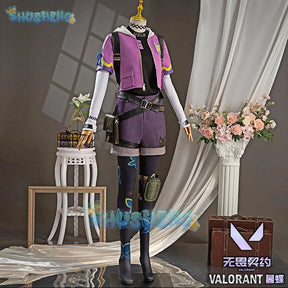 Clove Cosplay costume Game Valorant Cosplay【S-2XL 】 Shusheng Valorant Clove Cosplay Backpack Women Costume VALORANT Plus Size