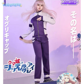 Shusheng-R Oguri Cap Anime Uma Musume Cinderella Gray Cosplay Costume Wig Sportswear Headwear Tail Halloween Party Women Girls casual set