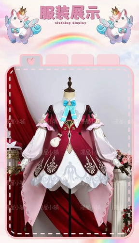 Shusheng-N Honkai Star Rail Hyacine Cosplay Costume Dress Hat Uniform Amphoreus Carnival Halloween Party for Women Girls Props