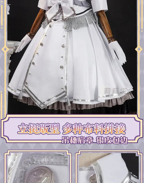 Shusheng-R Tokisaki Kurumi Nightmare Cosplay DATE A LIVE The White Queen Costume Halloween Party Lolita Dress Wig Props Women's Sweet Set