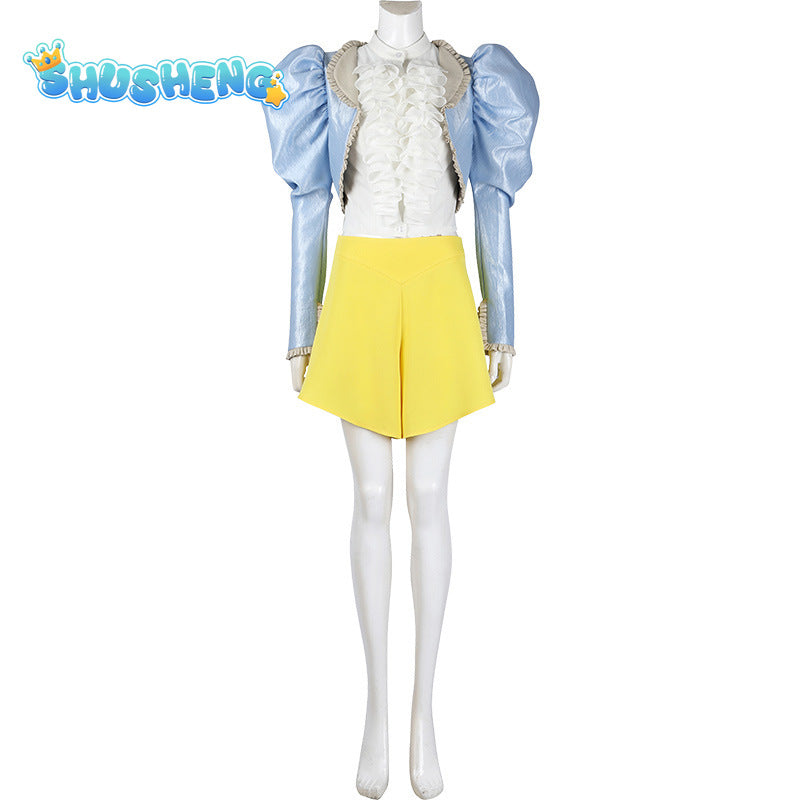 Bella Baxter Cosplay Costume Movie Poor Cos Thing Women Blue Coat Yellow Skirt Halloween Carnival Party Suit