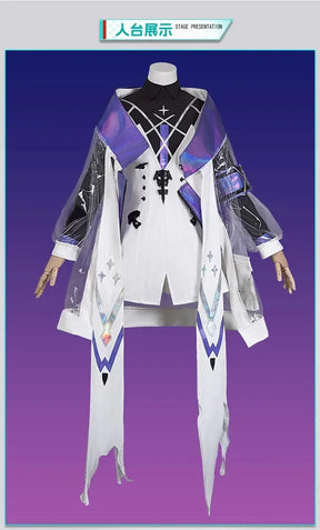 Shusheng-R Arknights Eblana Dublinn Cosplay Costume Necrass Uniform Jacket Headwear Earrings Halloween Party for Women Girls Props