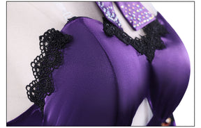 In Stock Game Fate FGO Jeanne D'Arc Cosplay Costume Jeanne Alter Purple Elegant Dress Wig Halloween Party Uniform for Women