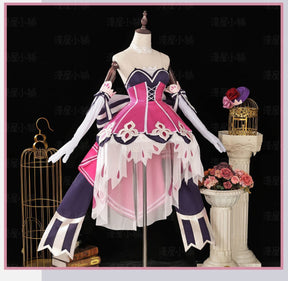 Honor of Kings Wang Zhaojun Epic Skin Anime-style Games Cosplay Costume Idol Singer Pink and Purple Dress Anime-style Games