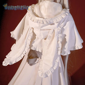 Kasugano so cosplay anime yosuno Sora costume high quality rabbit ear cloak Lolita white dress Halloween uniform in stock