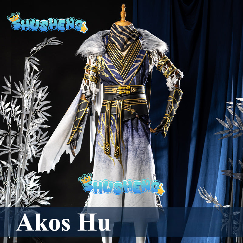 Game Naraka Bladepoint Akos Hu Cosplay Costume New Men's Halloween Party Outfit Set with Wig Accessories New Arrival Hot Sale