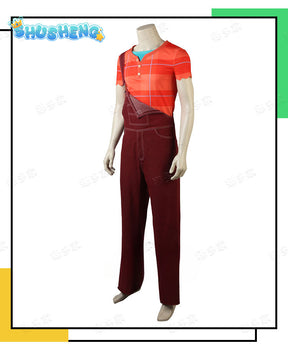 Anime Wreck-It Ralph 2 Cosplay Costume Rompers T-shirt Jumpsuit Men Halloween Party Cosplay Ralph Outfits