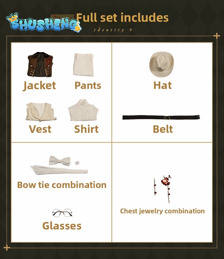 Game Cosplay Series: Identity V Lawyer Freddy Riley Werther Cosplay High quality Costume full set S-XL Shusheng