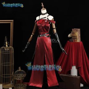 Love and Deepspace Heroines Cosplay Costume Red Dress Enchanting Veil Uniform Sylus Relentless Conqueror MC Halloween Women Girl