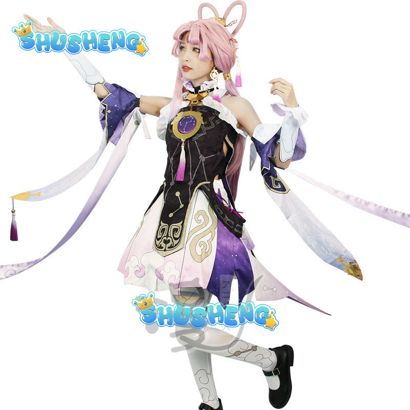 Game Honkai Star Rail Fu Xuan Cosplay Costumes Uniform Outfit Halloween Party Fuxuan Cosplay Wig Costume Fu Xuan Cosplay Wigs