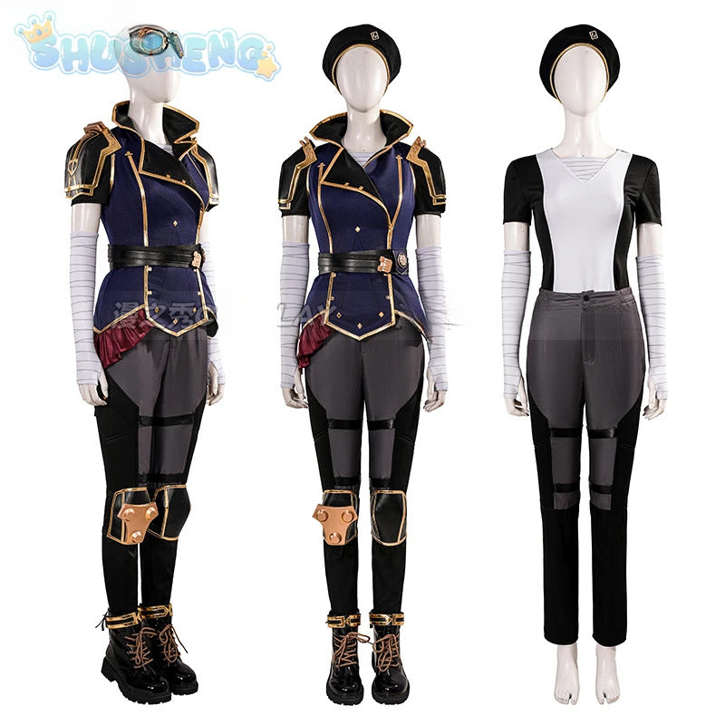 Vi The Piltover Enforcer Cosplay Game Arcane Season 2 LOL Costume Fashionable Handsome Accessories Props Shoes Halloween Uniform