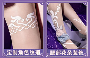 Shusheng-R Honkai: Star Rail Cyrene Women Elegant Dress Uniform Cosplay Costume Headwear props Halloween Party Role Play Outfit