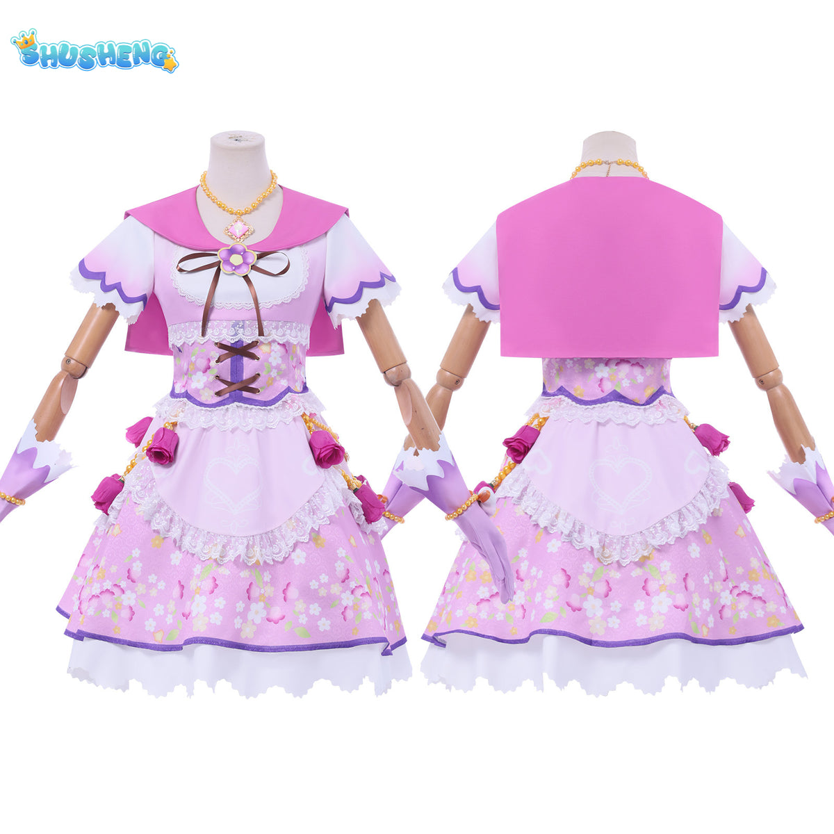 Anime Hoshimiya Ichigo Cosplay Costume Pink Dress Lolita Stage Performance Clothes Role Play Outfit for Women Girls Holiday