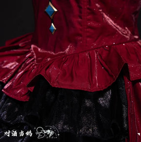 Carlotta Montelli Game Wuthering Waves cosplay costume Halloween Party Gorgeous Red Princess Dress Accessories Props Wig Uniform