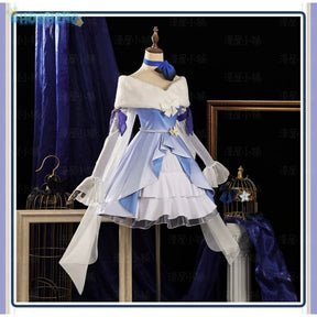 Shusheng-N Game Genshin Impact Keqing Cosplay Costume Halloween Carnival Sweet Lolita Dress Props Wig Accessories Women's New Keqing Set