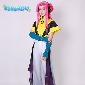 LOL Heartsteel Alune Wig Cosplay Costume Purple Wig Game Cosplay Halloween Anime Event Outfit Women Suit Uniform