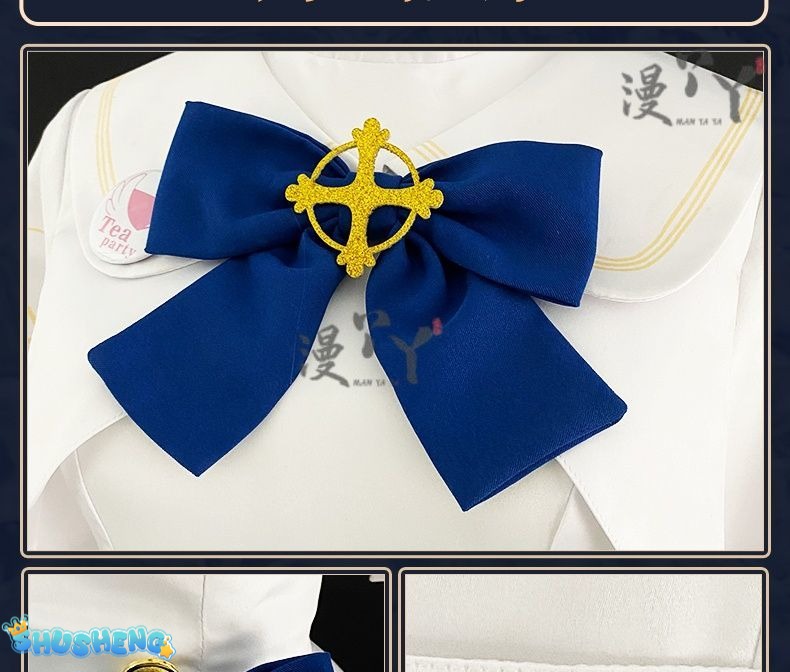 Blue Archive cosplay Misono Mika Cosplay Costumes  Princess Girl Wedding Satin Dress Shawl Headwear Suit Costume