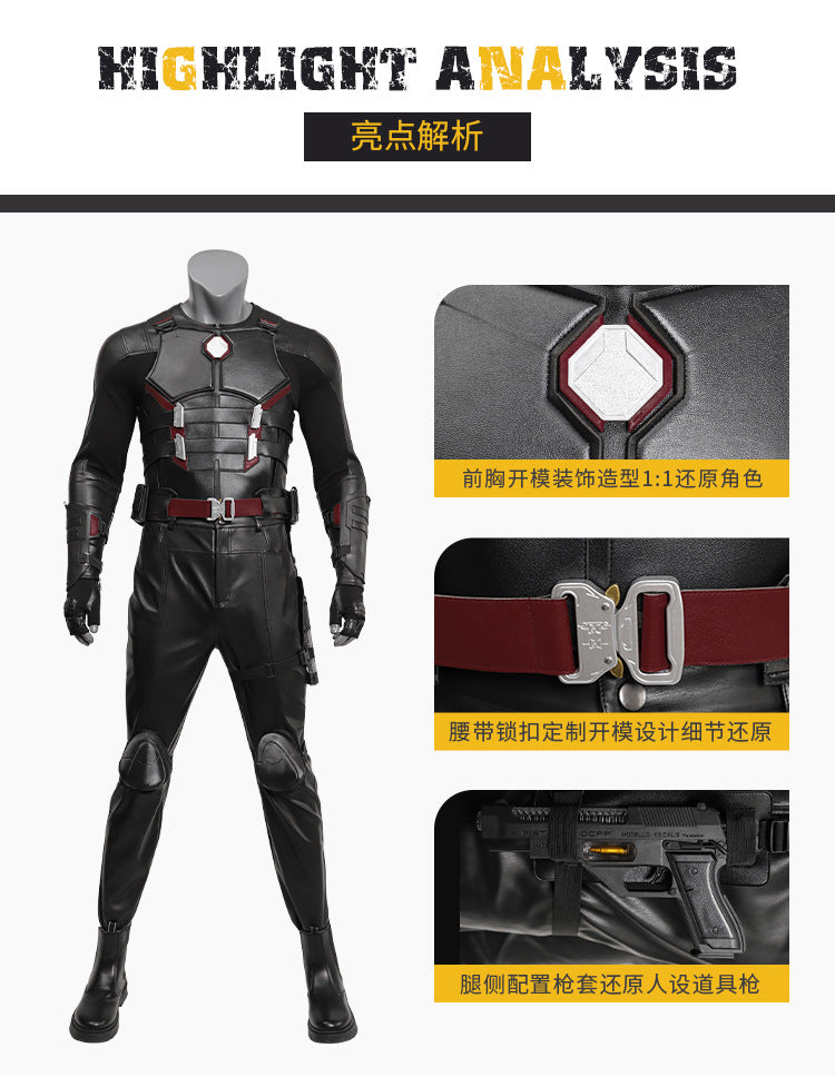 Adult Men Blade Cosplay Costume Black Outfits Gloves Jacket Pants Disguise Movie Death Cosplay Pool Halloween Carnival Suit