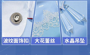 Shusheng-R RWBY Weiss Schnee Ice queen Cosplay Ruby Costume Coat strapless dress bag crown cummerbund set Halloween sweet Woman uniform