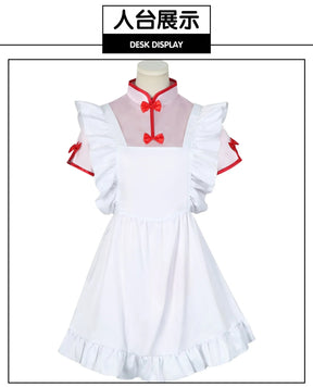 Anime Ranma 1/2 Shampoo Cosplay Costume Wig Dress Maid Uniform Cheongsam Headwear Ranma Saotome Halloween Party Women Girls Prop