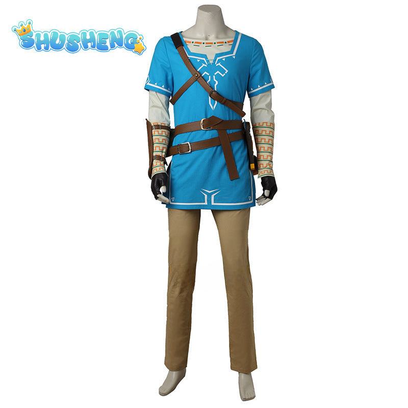 Game The Legend of Zelda Cosplay  Link Costume Shirt Cloak Accessories Sets Adult Kids Outfit For Carnival Party