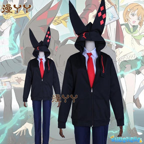 Anime Kurabe Teruto Build Divide Cosplay Costume Black Coat With Long Ear Zip Hoodies Halloween Suit