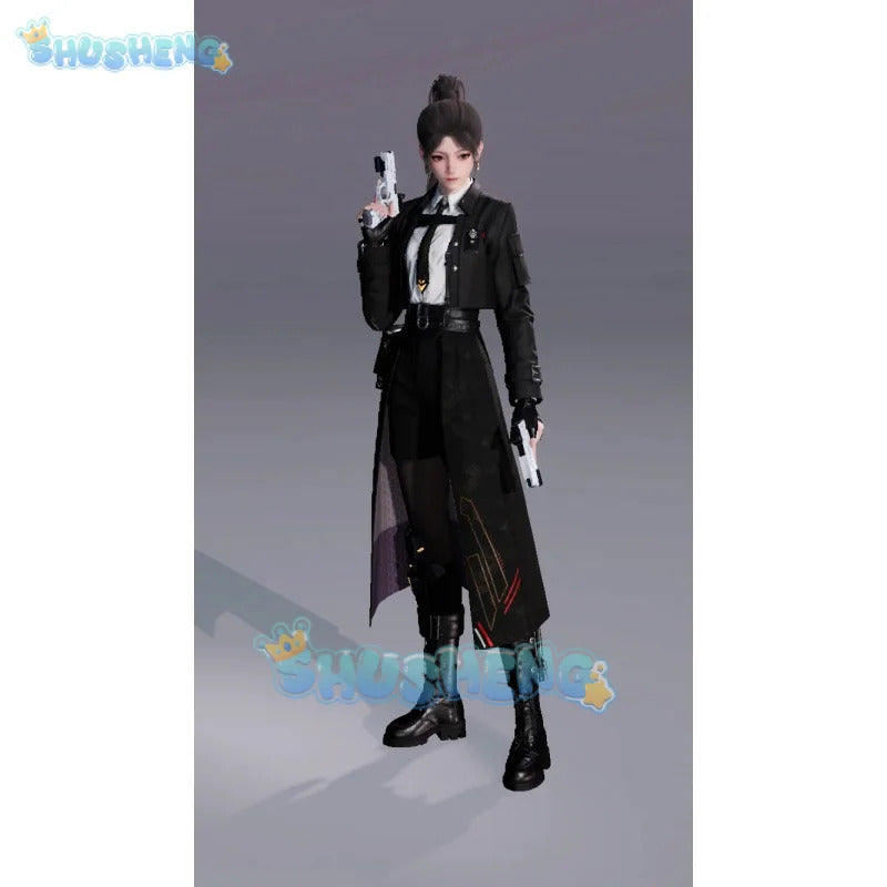 Love and Deepspace Heroines Cosplay Costume Breaking Night Shadow Combat Suit Uniform Halloween Party for Women Men Carnival