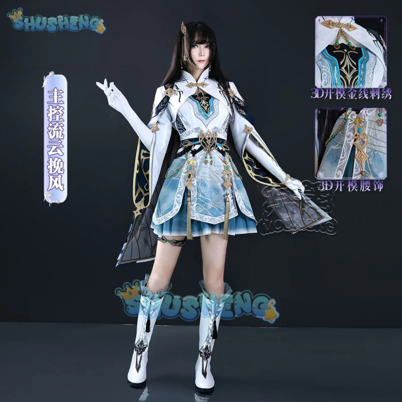 Shusheng Love And Deepspace Heroine LiuYunWanFeng Game Suit Gorgeous Dress Uniform Cosplay Costume Halloween Party Outfit Women