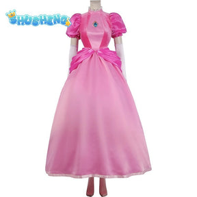 Super Bros Game Movies Luigi Brother Princess Peach Dress Halloween Cosplay Masquerade Stage Performance Costume