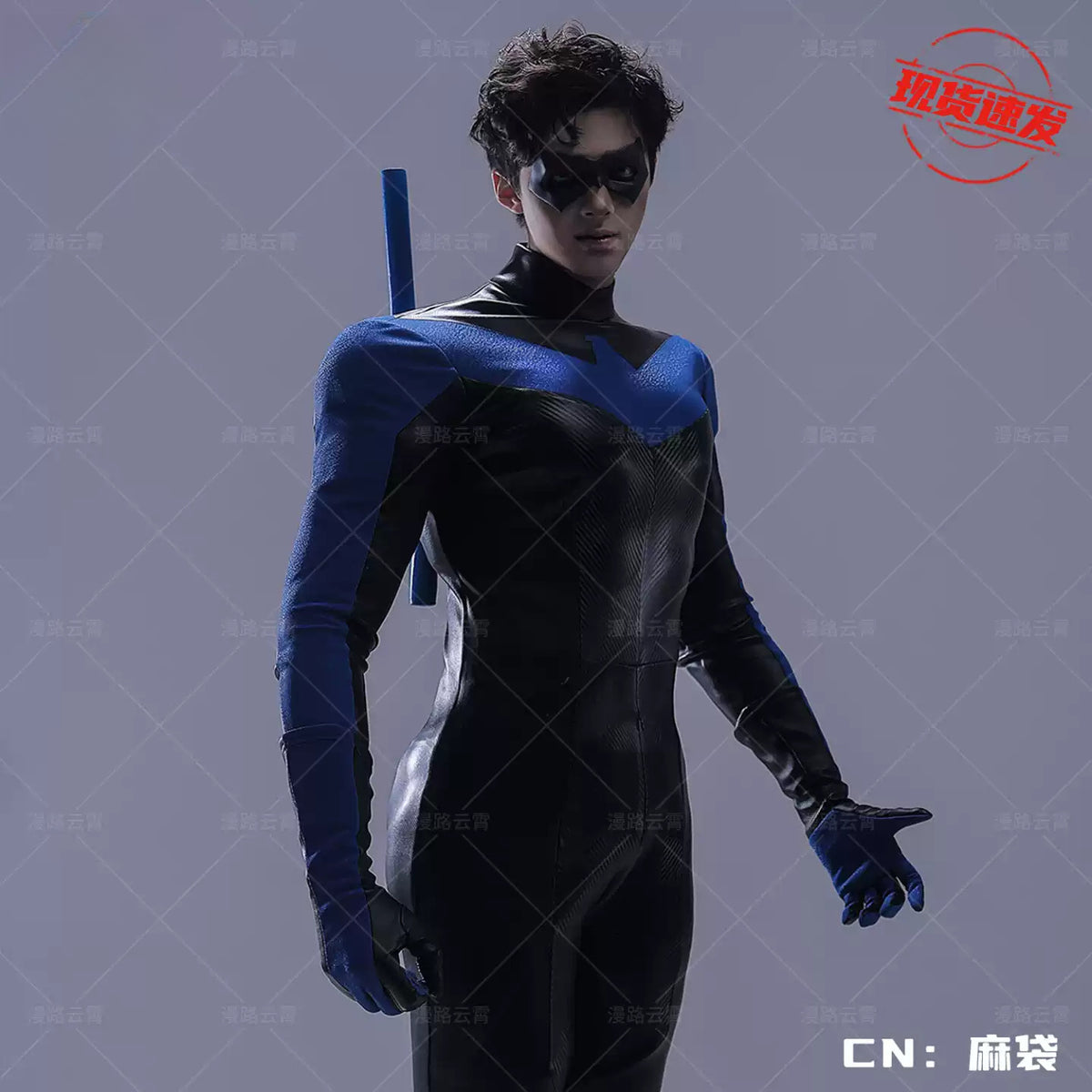 Shusheng-R Anime Nightwing Dick Grayson Cosplay Costume 3D Jumpsuit Halloween Suits Clothes Anime Outfits Men Uniform