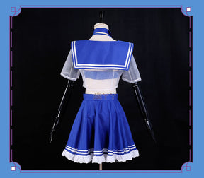 Anime Virtual YouTuber Shylily Lily Cosplay Costume Summer Day Swimwear Bikini Woman Sexy Kawaii Sand Party Sailor Suit