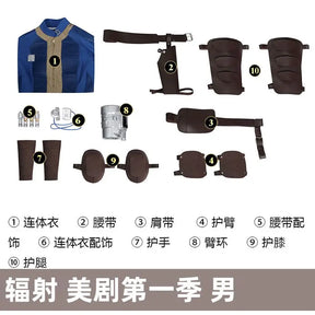 Hot Game Fallout Season 1 Overseer Hank Cosplay Costume Adult Mens Bodysuit Suits Halloween Carnival Costume