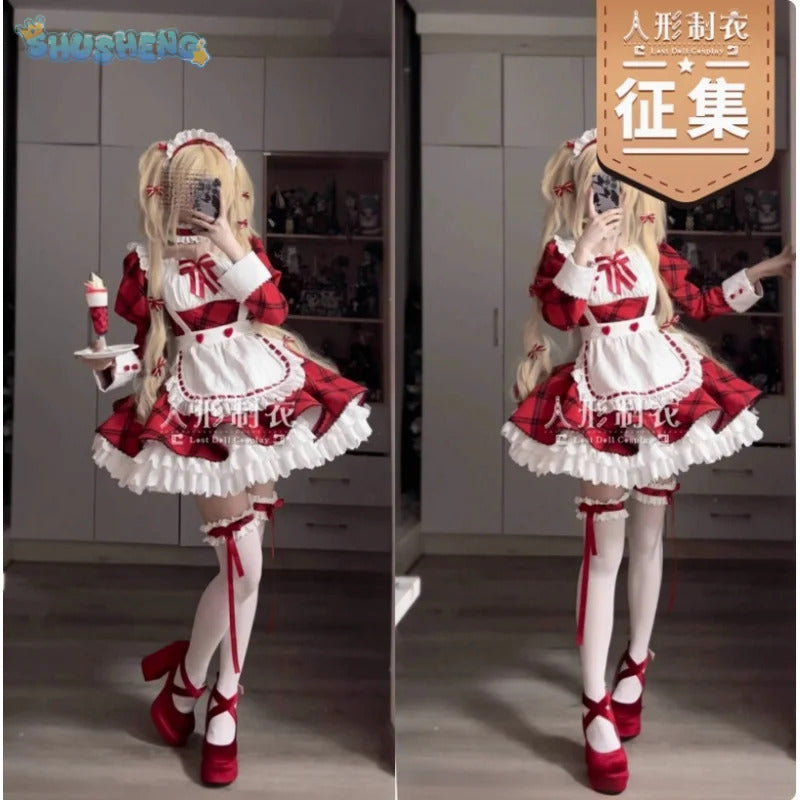 Anime Shugo Chara Tsukiyomi Utau Cosplay Costume Dress props belt gloves necklace set Halloween women Lolita maid new uniform