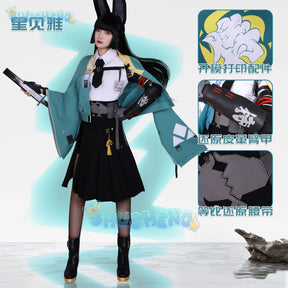 Hoshimi Miyabi Cosplay Anime Costume Game Zenless Zone Zero Section 6 Miyabi Wig Lovely Uniform Skirt Woman Kawaii Carnival Suit