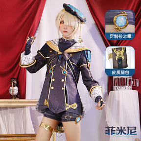 Freminet Cosplay Costume Genshin Impact Carnival Uniform Wig Anime Halloween Costumes Women Game