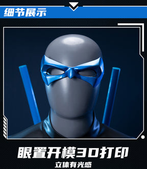 Shusheng-R Anime Nightwing Dick Grayson Cosplay Costume 3D Jumpsuit Halloween Suits Clothes Anime Outfits Men Uniform