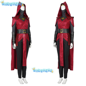 High Quality Halloween Carnival Dark Witch Red Women Outfit Nightsister Merrin Cosplay Costume With Accessories