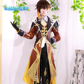 Genshin Impact Cosplay Zhongli Clothing Anime Game God Suit Full Set Halloween Cos Costume Men's