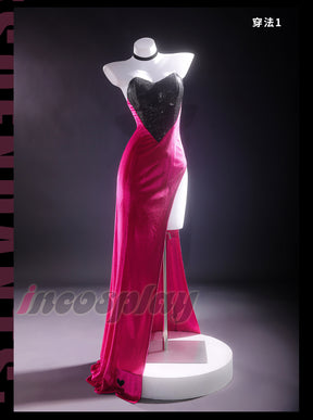 Shusheng-R Anime Hazbin Hotel Angel Dust Sequin Velvet Dress Cosplay Costume XS-XXXL