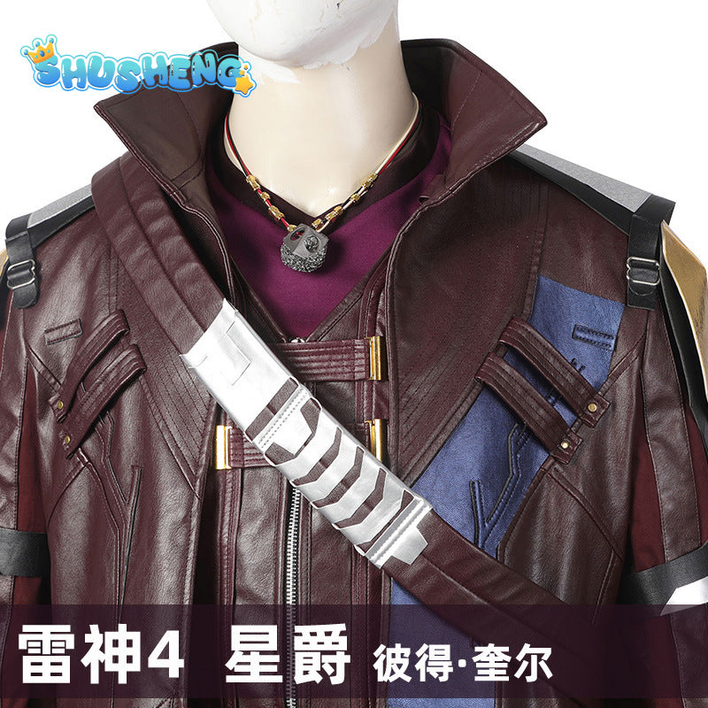 Star Lord Cosplay Costume Thor 4 Love and Thunder Star Lord Peter Quill Leather Outfits Mens Halloween Carnival Suit