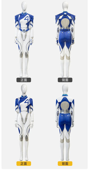 Fantastic Four Susan Storm Richards Invisible Woman Cosplay Costume Halloween Carnival Tight jumpsuit Women Set