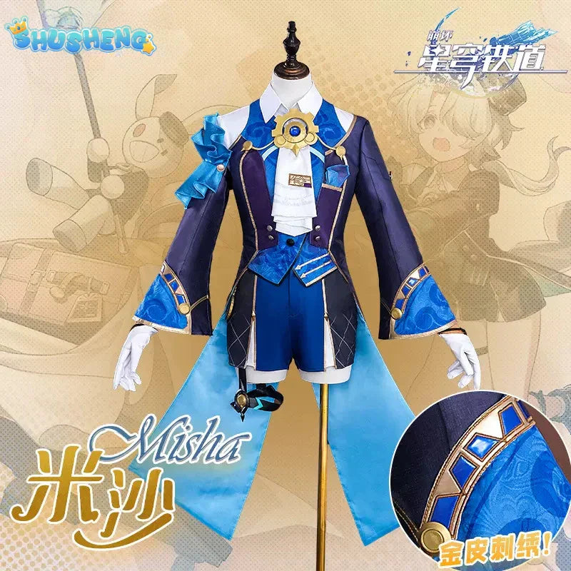 Honkai Star Rail Misha Cosplay Costume Wig Uniform Hat Mikhail Char Legwork The Reverie Hotel Bellboy Halloween Party Women Men