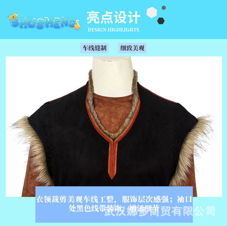 Hot Selling Anime Movie Costume Halloween Clothes Frozen Kristoff Cosplay Costume for Men