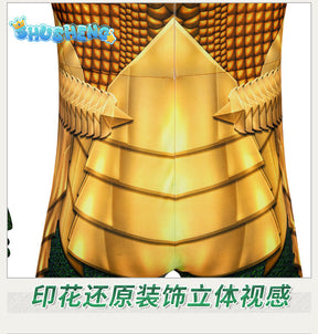 Aquaman Cosplay Costumes Man Boys Male Arthur Zentai Bodysuit Suit Adults Kids Superhero Halloween Jumpsuit