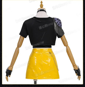 Anime KPop Demon Hunters Mira Cosplay Costume Black Gold Stage Outfit Huntrix Uniform Halloween Party Women Girls Carnival