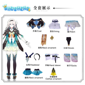 Game Honkai Star Rail Firefly Cosplay Costume Dress Uniform Wig Full Set Suits Uniform Firefly Cosplay Wig Costume Props