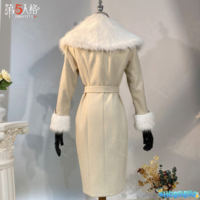 Evelyn Mora Cosplay Game Identity ⅤMs. Farrow Cosplay Costume Woman Coat Scarf Necklace Gloves Outfit Set for Women Clothing