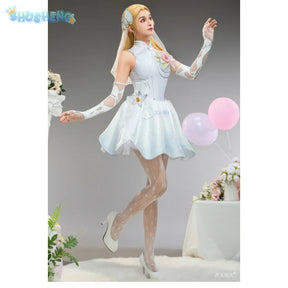 Invisible Woman Susan Storm Richards Cosplay Rivals Costume Halloween Party Women Fantasy Wedding Dress Gloves Socks Sexy Set