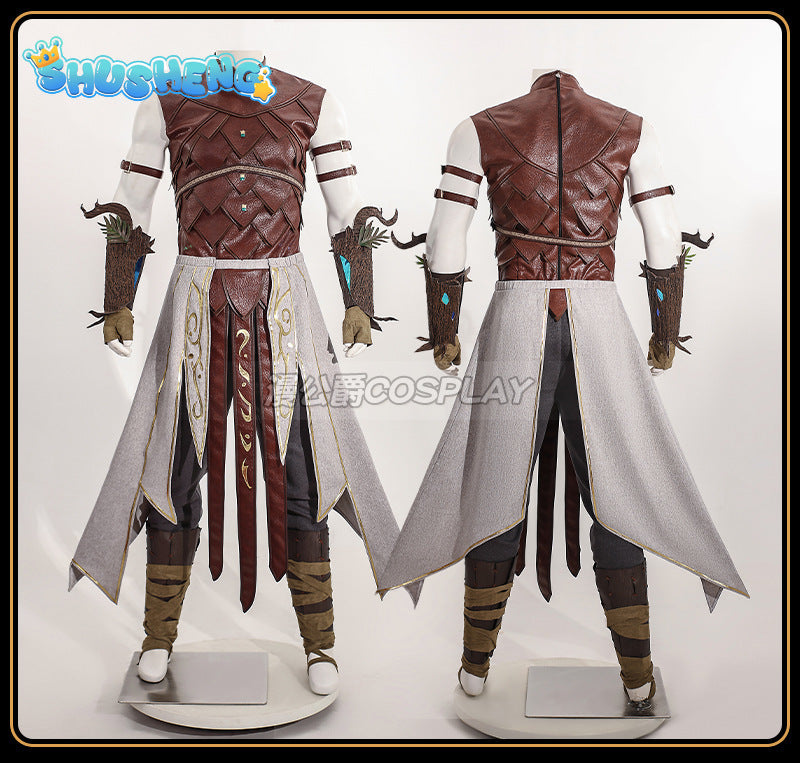 Halsin Cosplay Costume BG3 Halsin Battle Suit With Shoes Custom Made Male Halloween Carnival Party Outfit