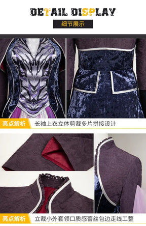 Movie Agatha Harkness Cosplay Agatha Cos All Along Costume New Elegant Dress Coat Shawl Accessories Set Christmas Party Full Set
